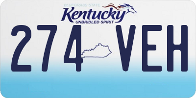 KY license plate 274VEH