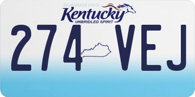KY license plate 274VEJ
