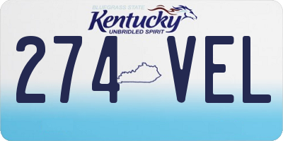 KY license plate 274VEL