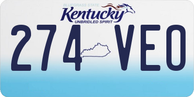 KY license plate 274VEO