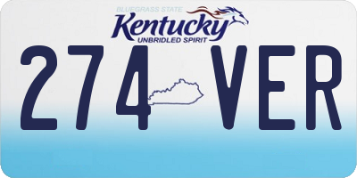 KY license plate 274VER