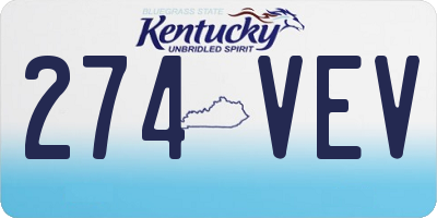 KY license plate 274VEV