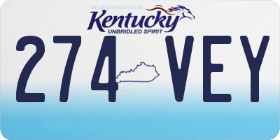KY license plate 274VEY