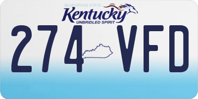 KY license plate 274VFD