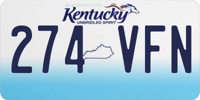 KY license plate 274VFN