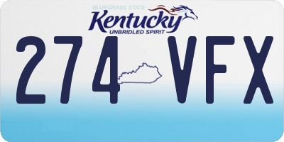 KY license plate 274VFX