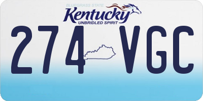 KY license plate 274VGC