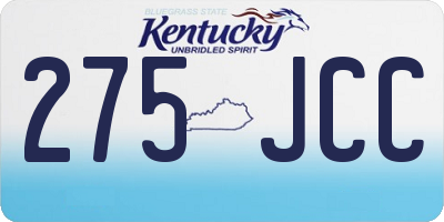 KY license plate 275JCC