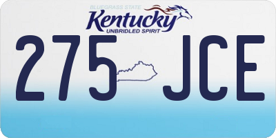 KY license plate 275JCE