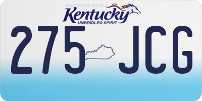 KY license plate 275JCG