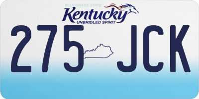 KY license plate 275JCK