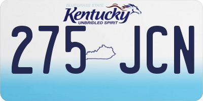 KY license plate 275JCN