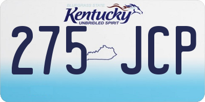 KY license plate 275JCP