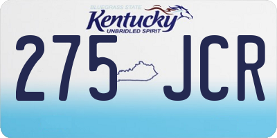 KY license plate 275JCR