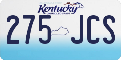 KY license plate 275JCS