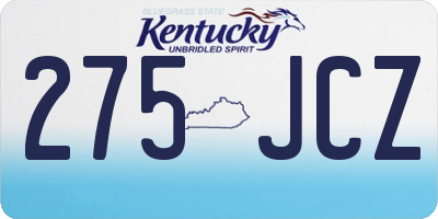 KY license plate 275JCZ