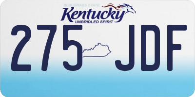 KY license plate 275JDF