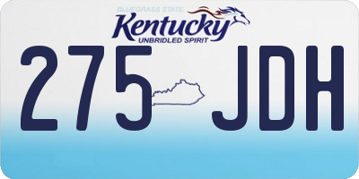 KY license plate 275JDH