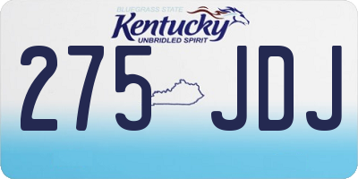 KY license plate 275JDJ