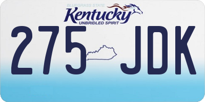 KY license plate 275JDK