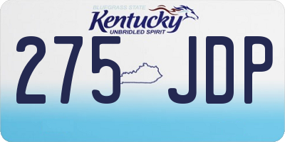 KY license plate 275JDP