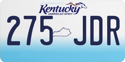 KY license plate 275JDR