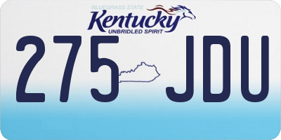 KY license plate 275JDU