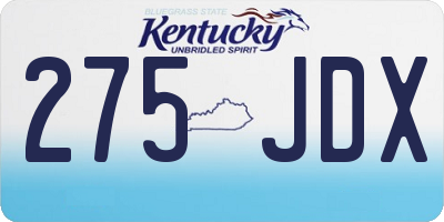 KY license plate 275JDX