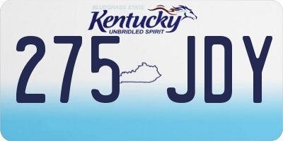 KY license plate 275JDY