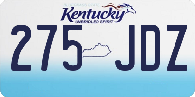 KY license plate 275JDZ