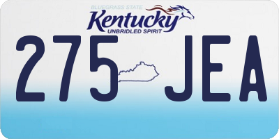KY license plate 275JEA