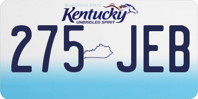 KY license plate 275JEB