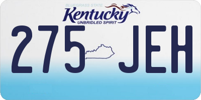 KY license plate 275JEH