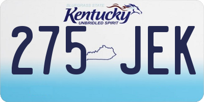 KY license plate 275JEK