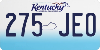 KY license plate 275JEO