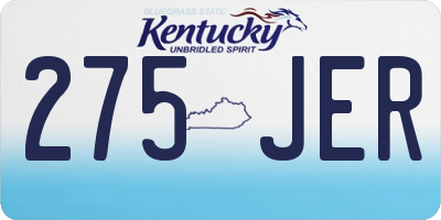 KY license plate 275JER