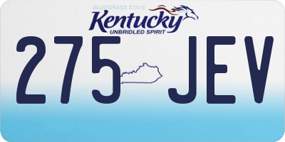 KY license plate 275JEV