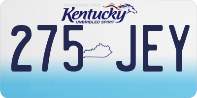 KY license plate 275JEY