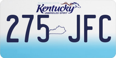 KY license plate 275JFC