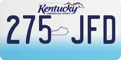 KY license plate 275JFD
