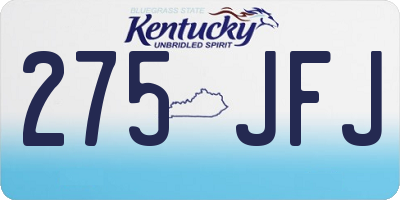 KY license plate 275JFJ