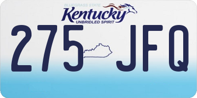 KY license plate 275JFQ