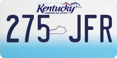 KY license plate 275JFR