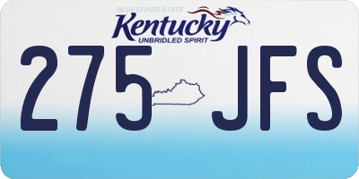 KY license plate 275JFS