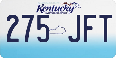 KY license plate 275JFT