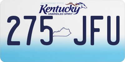 KY license plate 275JFU