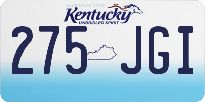 KY license plate 275JGI