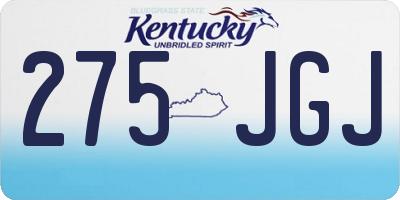 KY license plate 275JGJ