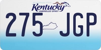 KY license plate 275JGP