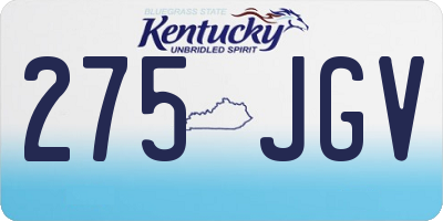 KY license plate 275JGV